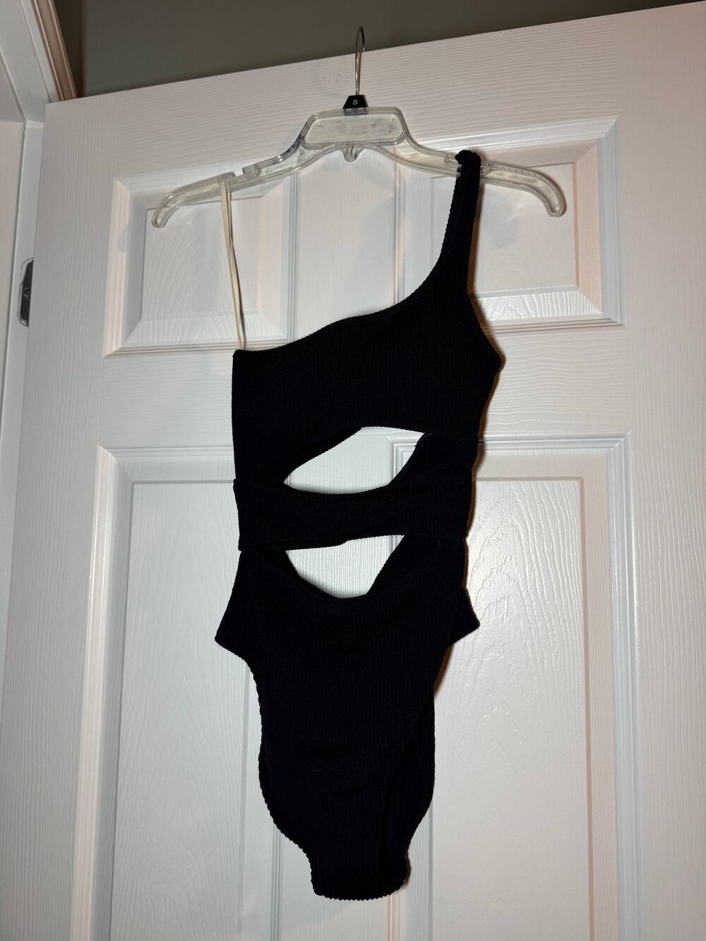 Aerie Black Off the Shoulder One Piece Swimsuit Size Small